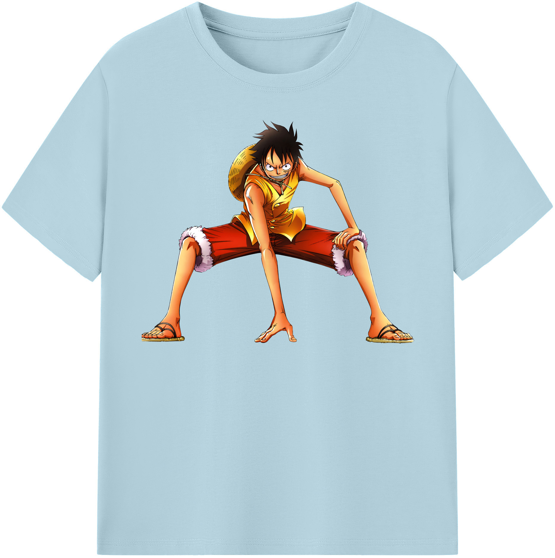 ワンピース モンキー・D・ルフィ ONE PIECE Monkey D. Luffy 綿100％半袖Tシャツ（フロントプリント）